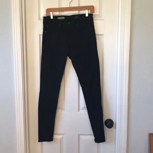 Black High- Rise Skinny Jeans by AG